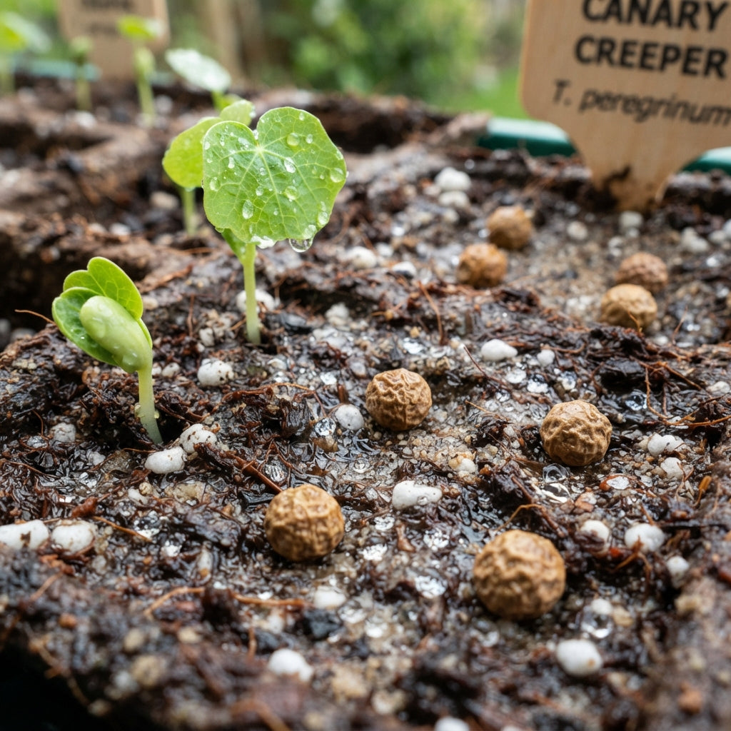 Canary Creeper (Tropaeolum peregrinum) Flower Seeds for Planting