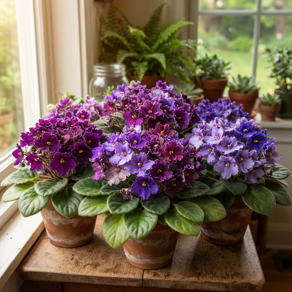 African Violet Exotic Purple Flower Seeds - African Violet Flower Seeds for Garden