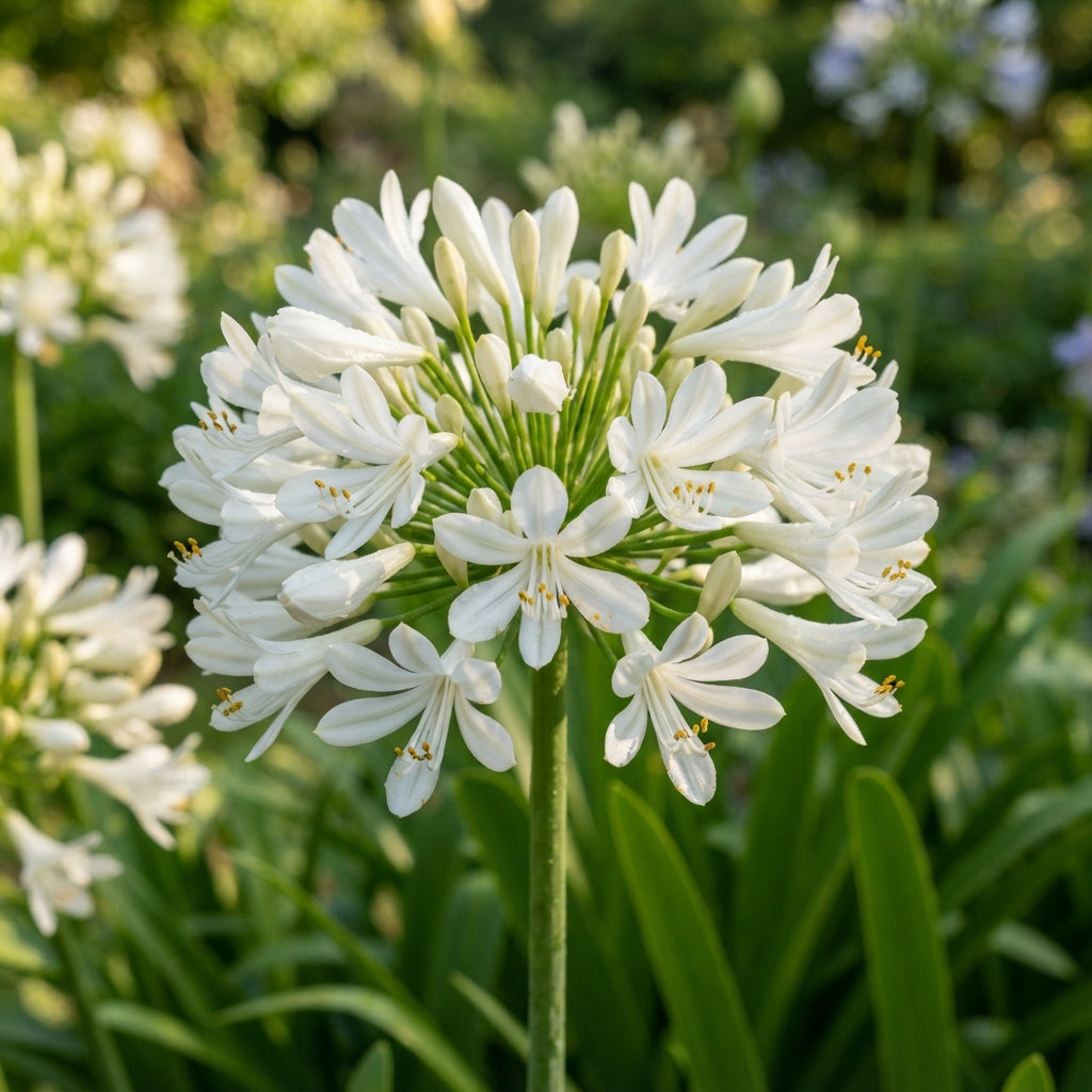Agapanthus Praecox Alba Seeds - White African Lily Flower Seeds for Garden