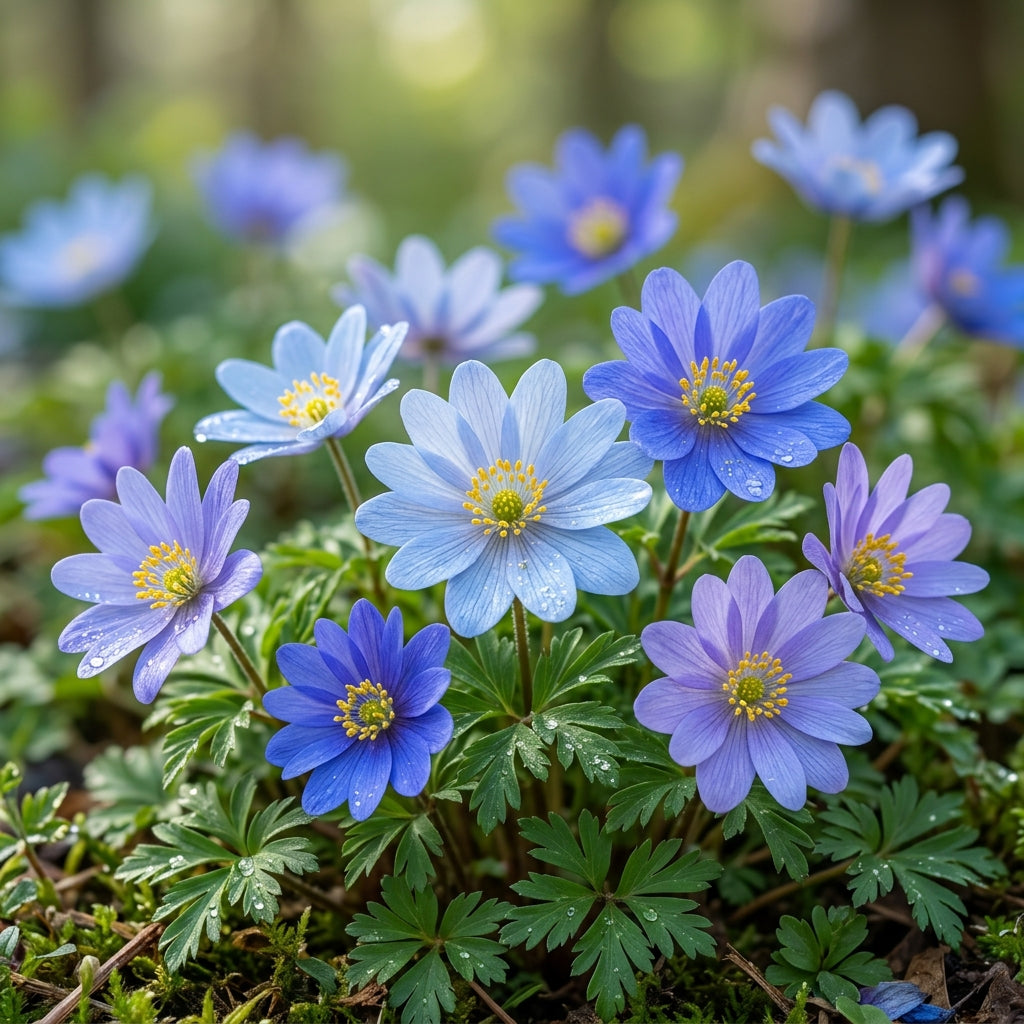 Anemone Blanda Blue Shades Seeds - Blue Anemone Flower Seeds for Garden