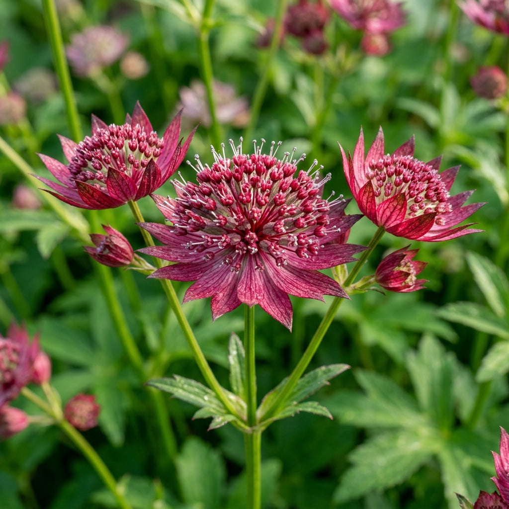 Astrantia Major Carmine Crown Seeds - Astrantia Flower Seeds for Garden