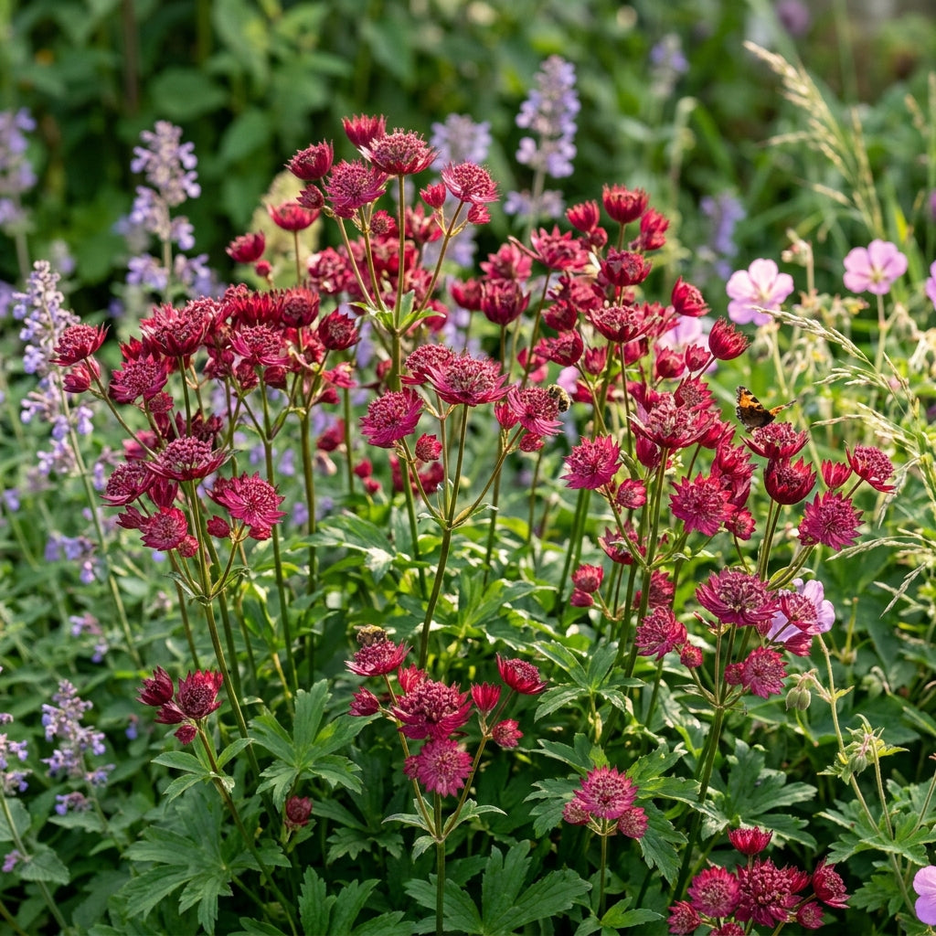 Astrantia Major Carmine Crown Seeds - Astrantia Flower Seeds for Garden