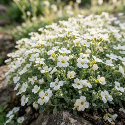 Aubrieta Rock Cascade White Flower Seeds for Planting