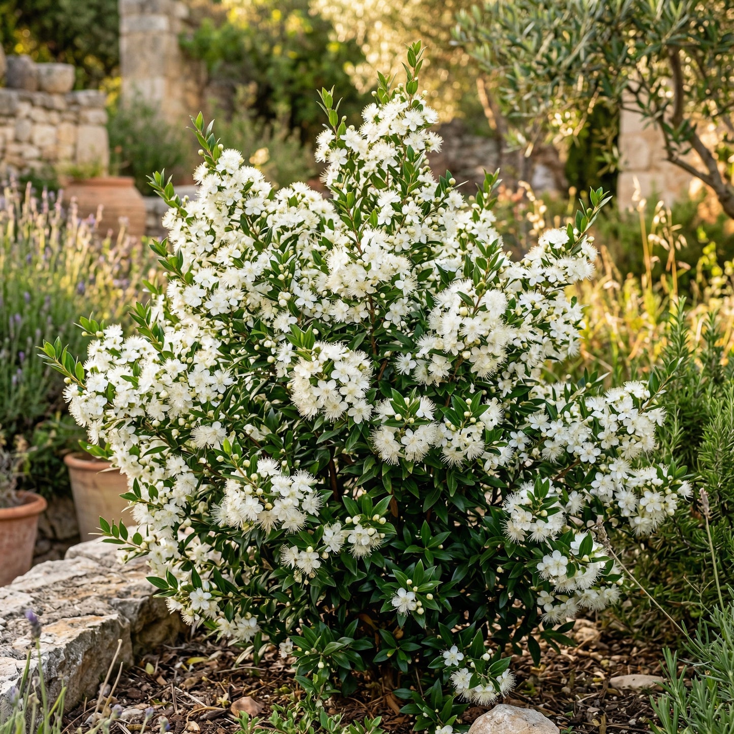 True Myrtle Seeds Myrtus communis – Fragrant White Flowering Evergreen Garden Plant Seeds