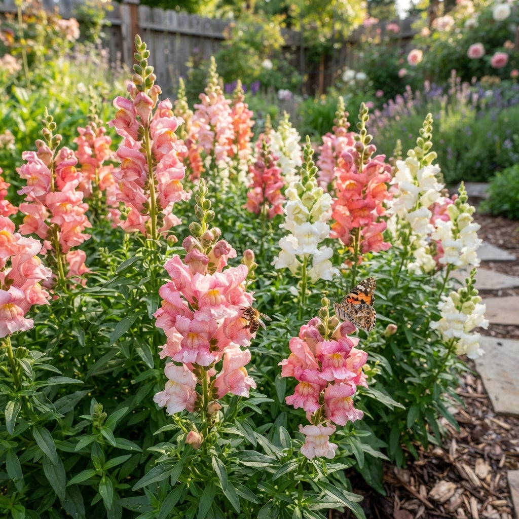 Bi Color Pink White Snapdragon Seeds - Snapdragon Flower Seeds for Garden