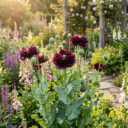 Papaver Paeoniflorum Black Peony Seeds for Garden Planting