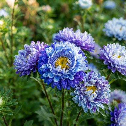 Blue White Aster Flower Seeds - Aster Flower Seeds for Garden