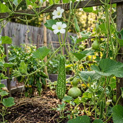 Bottle Gourd Speckled Long Green White Seeds – Lauki Seeds