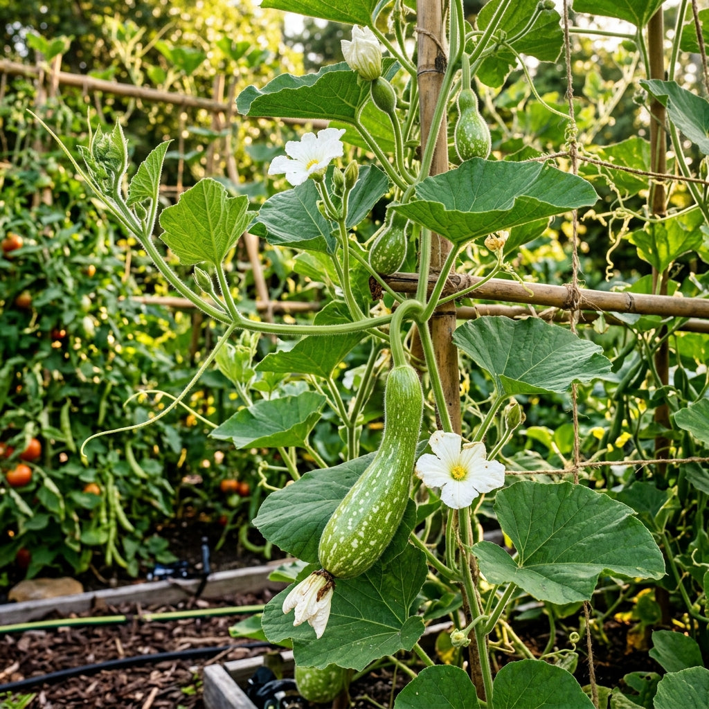 Bottle Gourd Speckled Long Green White Seeds – Lauki Seeds