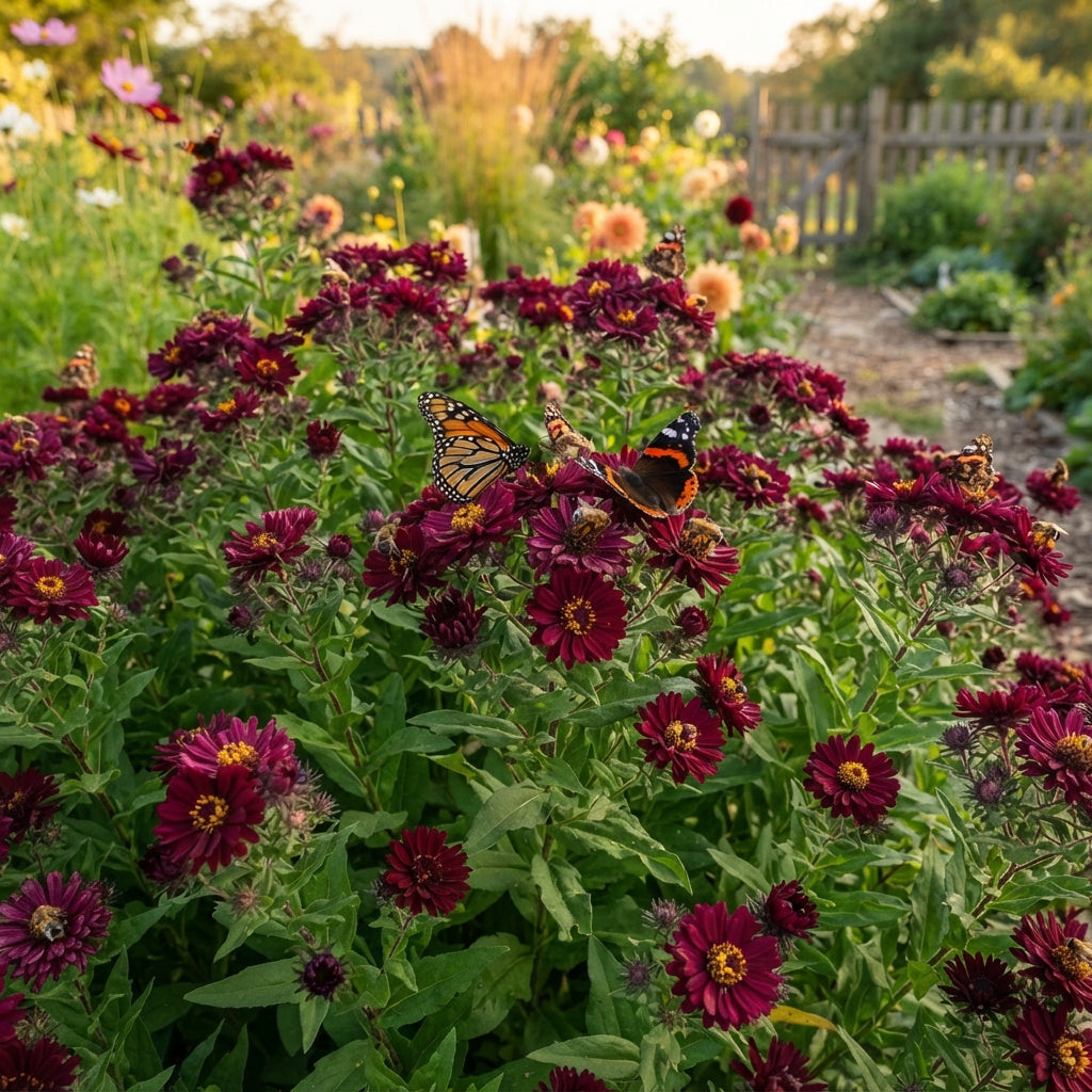 Burgundy Aster Flower Seeds for Garden Planting