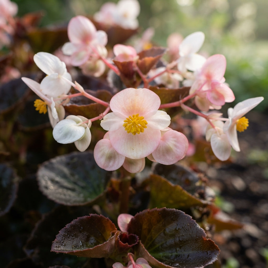 Dark Burgundy Begonia Flower Seeds for Garden Planting