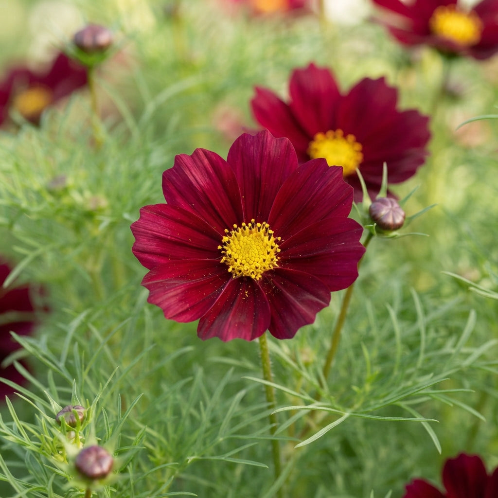 Burgundy Red Cosmos Seeds - Red Cosmos Flower Seeds for Garden
