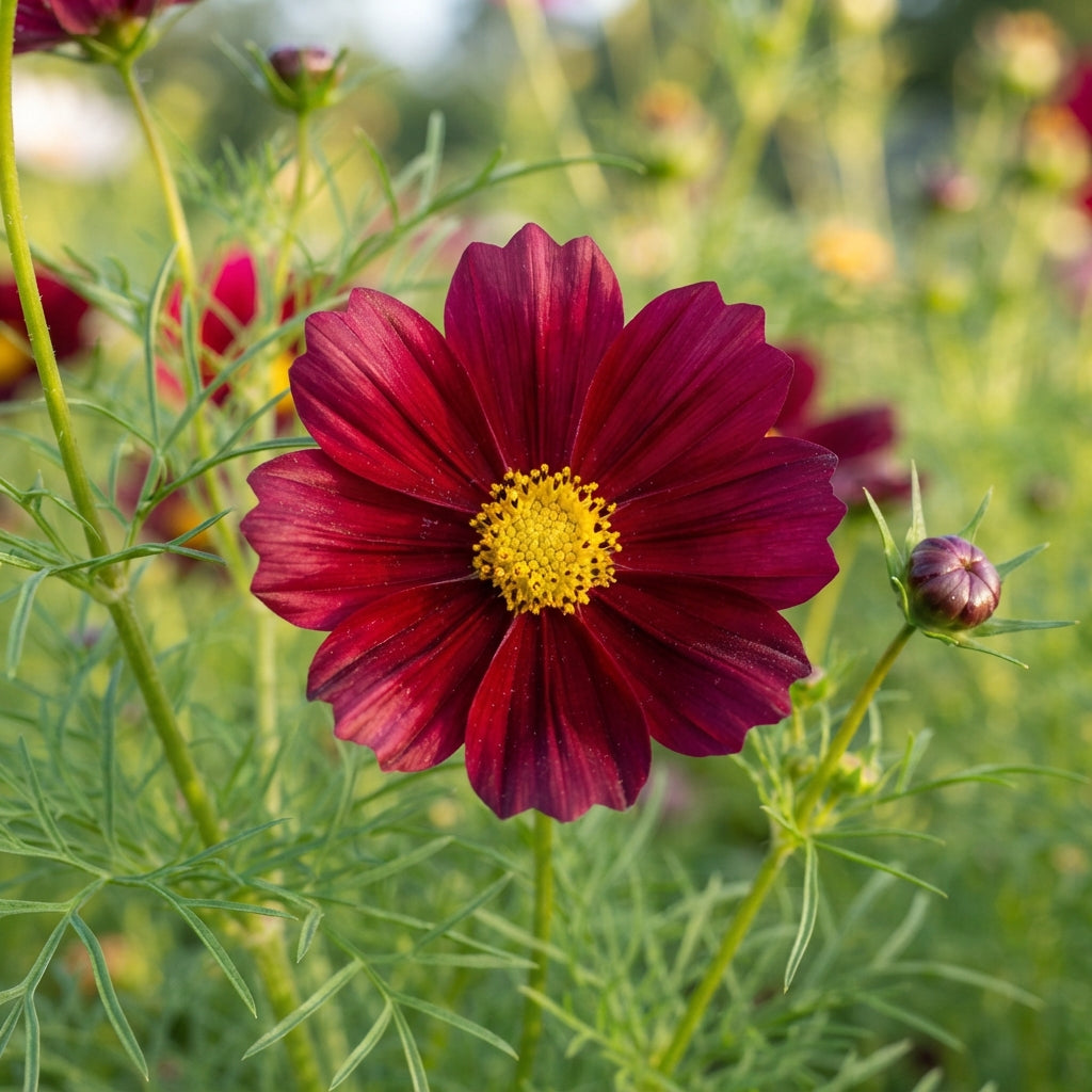 Burgundy Red Cosmos Seeds - Red Cosmos Flower Seeds for Garden