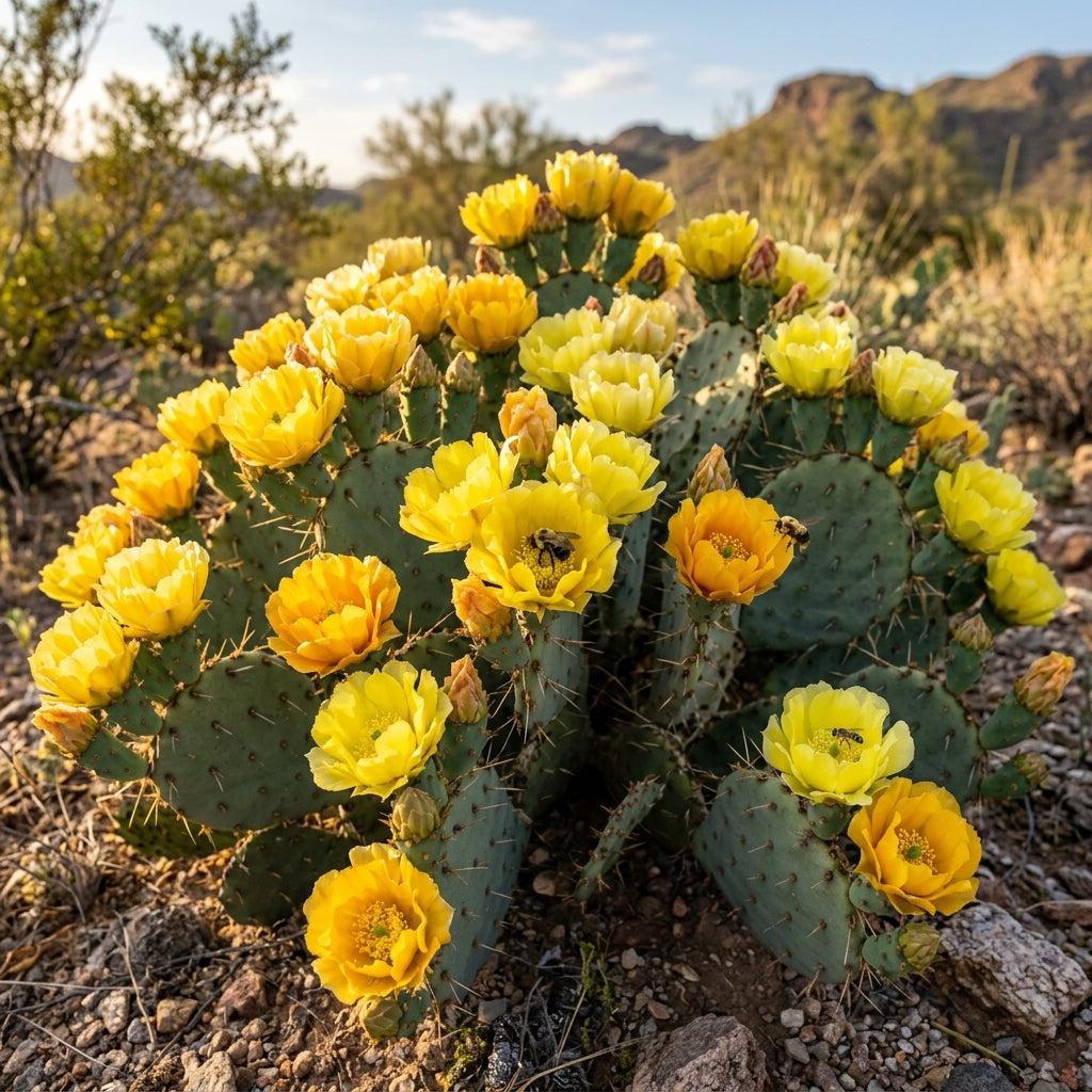 Yellow Opuntia Macrorhiza Seeds - Cactus Flower Seeds for Garden