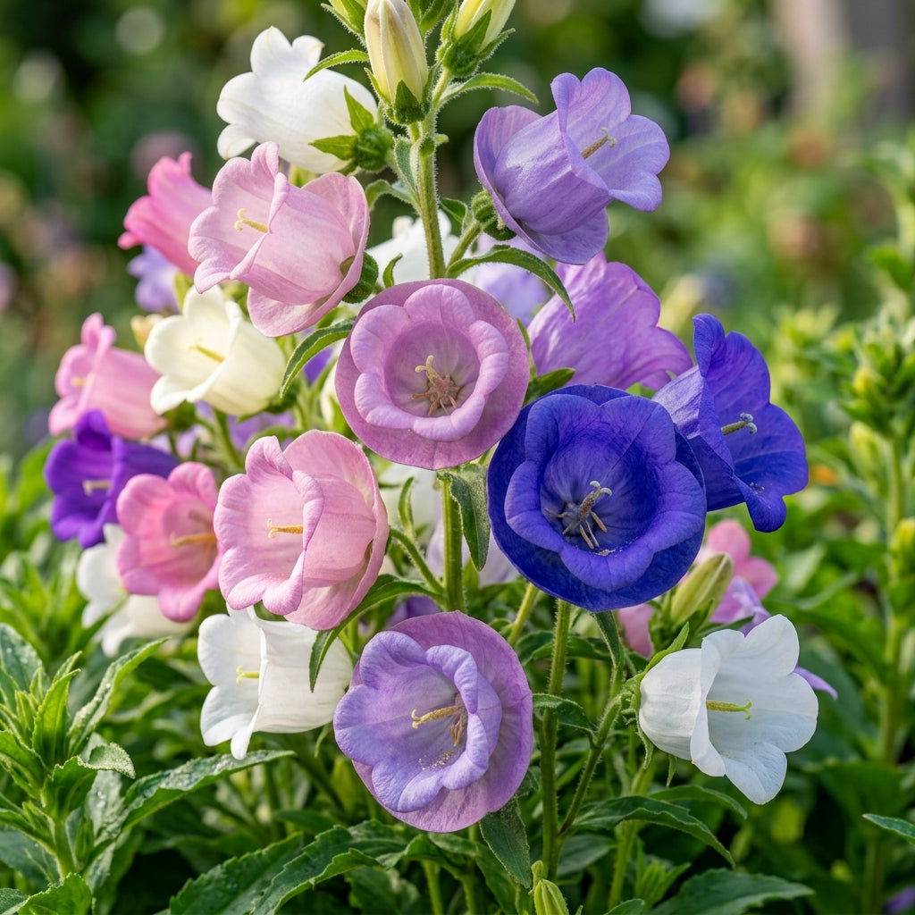 Campanula Canterbury Bells Cup and Saucer Mix Seeds - Canterbury Bells Flower Seeds for Garden
