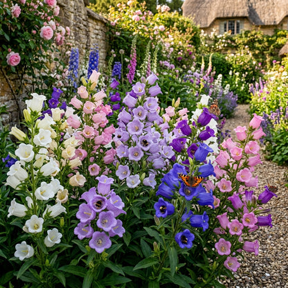 Campanula Canterbury Bells Cup and Saucer Mix Seeds - Canterbury Bells Flower Seeds for Garden