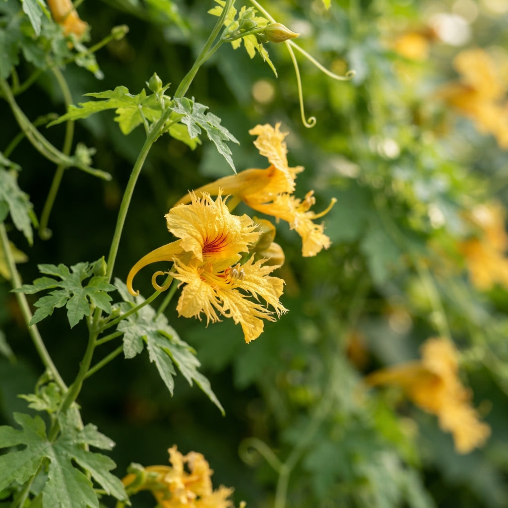 Canary Creeper (Tropaeolum peregrinum) Flower Seeds for Planting
