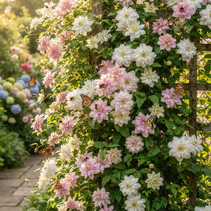 Double White and Pink Clematis Seeds for Planting