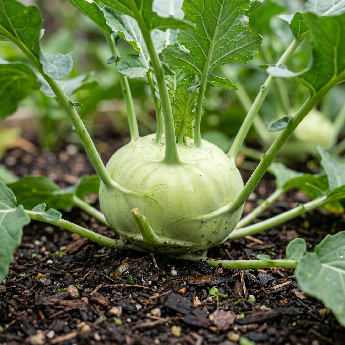 Early White Vienna Kohlrabi Seeds for Vegetable Gardens - Compact Round Bulb Plants for Outdoor Growing