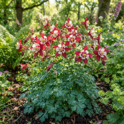 Columbine Crimson Star Flower Seeds