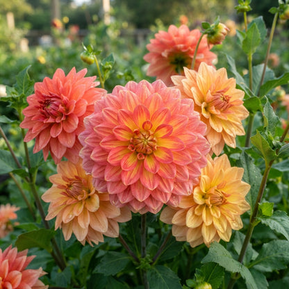Mixed Coral and Gold Dahlia Flower Seeds - Dahlia Flower Seeds for Garden