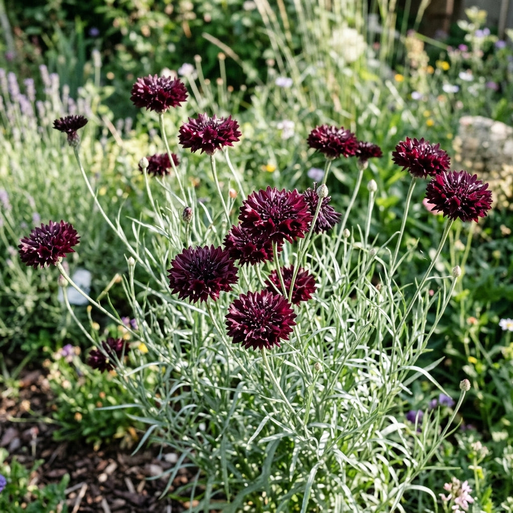 Cornflower Black Ball Seeds – Deep Dark Blooms