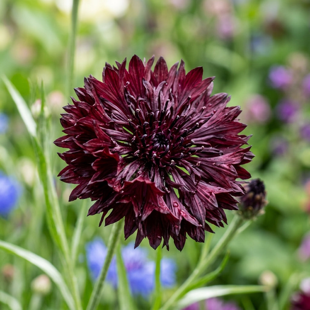 Cornflower Black Ball Seeds – Deep Dark Blooms