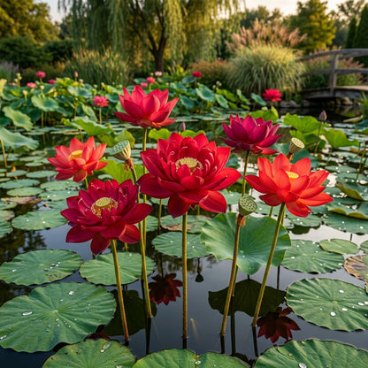 Crimson Aquatic Lotus (Nelumbo nucifera) Seeds for Planting