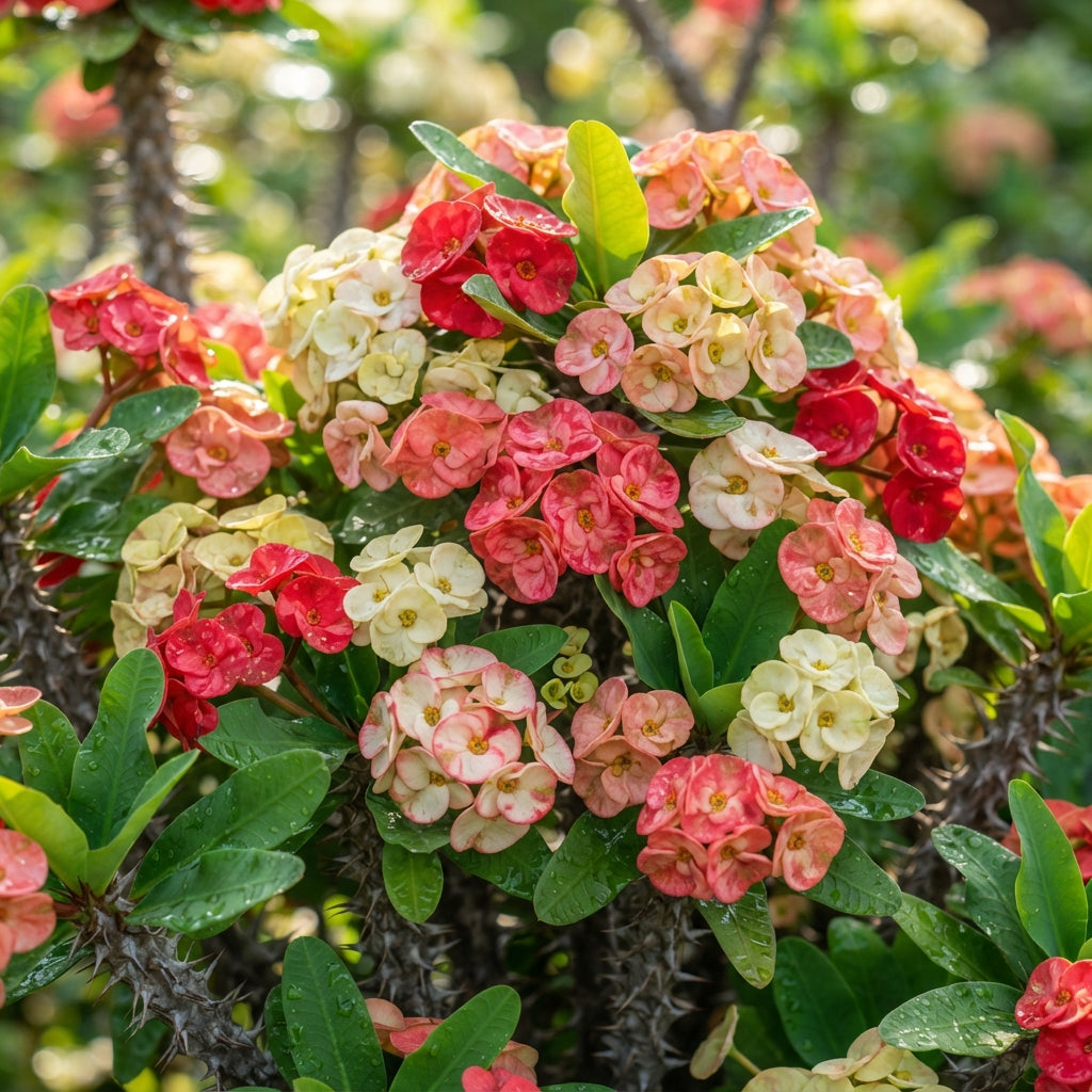 Cactus Euphorbia milii Flower Seeds for Garden Planting