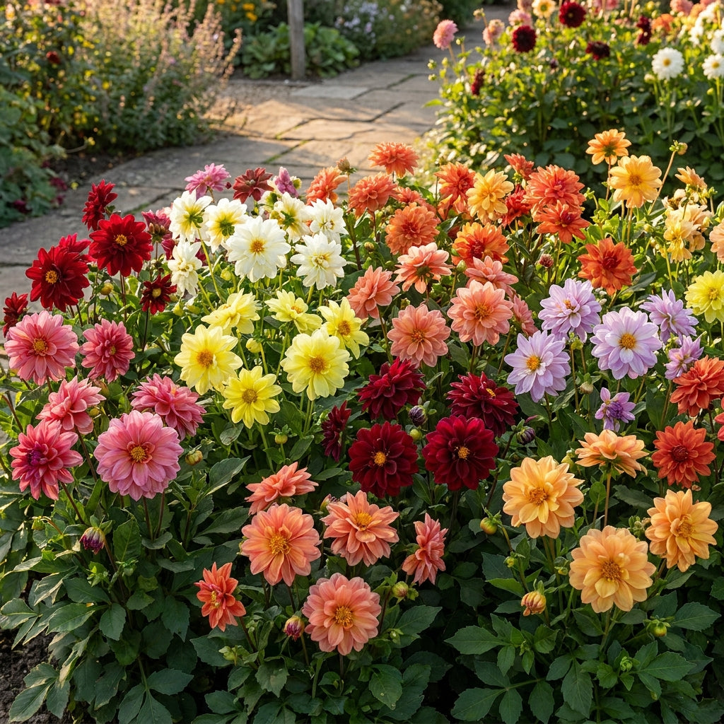 Dahlia Figaro Mixed Flower Seeds for Garden Planting