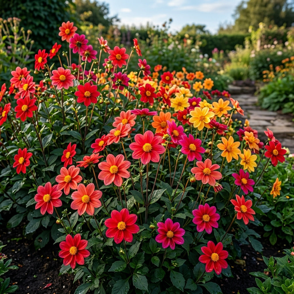 Dahlia Happy Single Party Flower Seeds for Garden Planting