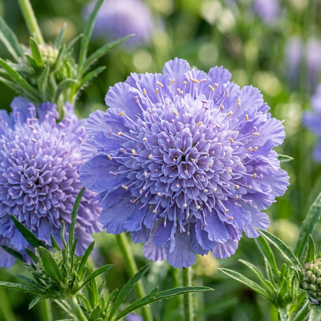 Double Lavender Blue Pincushion Scabiosa Flower Seeds For Planting