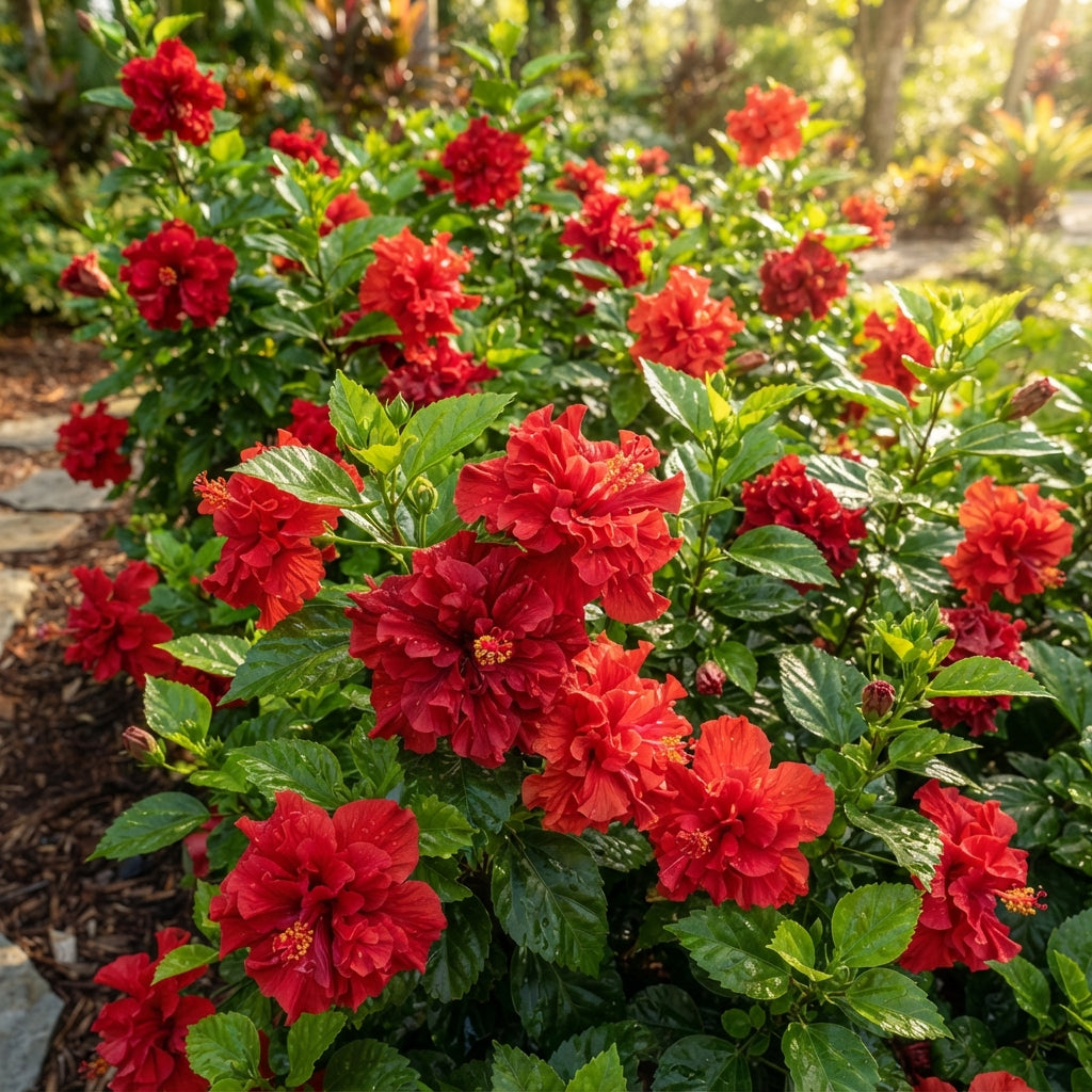 Double Red Hibiscus Flower Seeds for Planting
