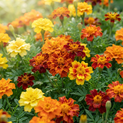 French Marigold Tagetes Patula Seeds - Compact Marigold Flower Seeds for Garden