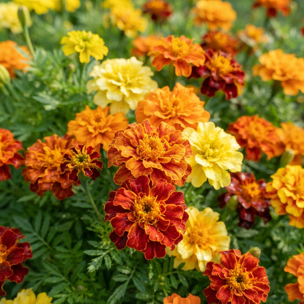 French Marigold Tagetes Patula Seeds - Compact Marigold Flower Seeds for Garden