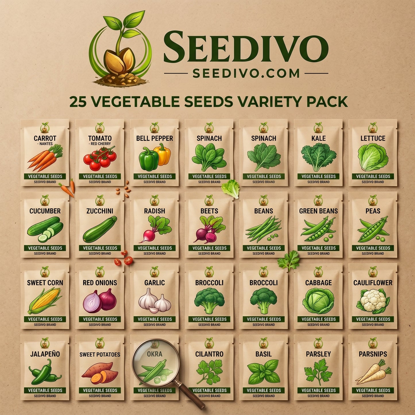 Mixed Vegetable Seeds Variety for Garden Growing