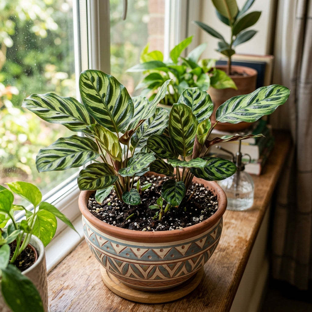 Green Calathea Plant Seeds for Indoor Planting - Tropical Decorative Foliage Plants for Containers & Home Gardens