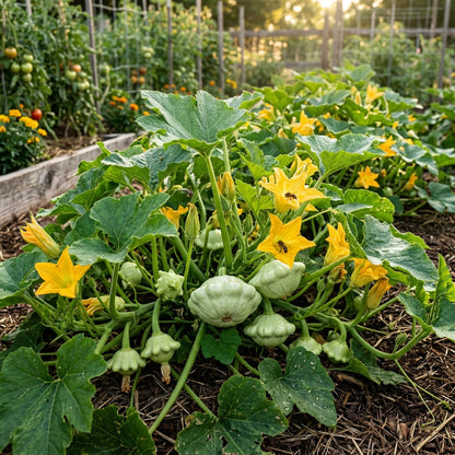 Green Tint Bush Scallop Squash Seeds – Squash Seeds for Home Garden