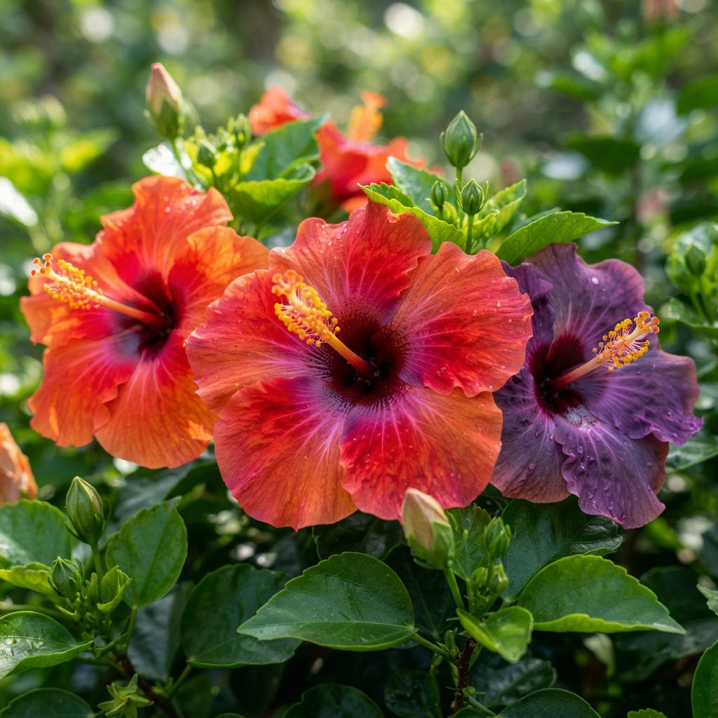 Red Orange and Purple Hibiscus Seeds for Planting