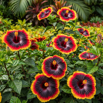 Black Rainbow Hibiscus Seeds for Tropical Flower Garden Planting