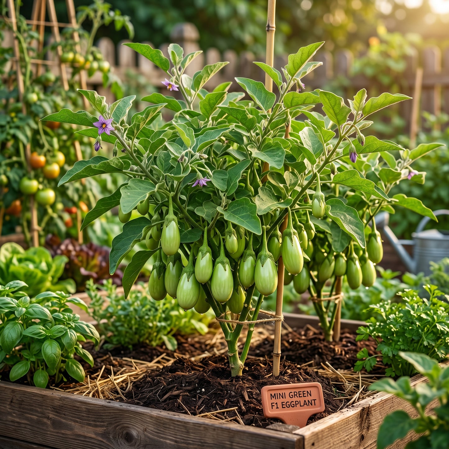 Eggplant Asian Mini Green F1 Seeds – Hybrid Eggplant Seeds for Home Garden