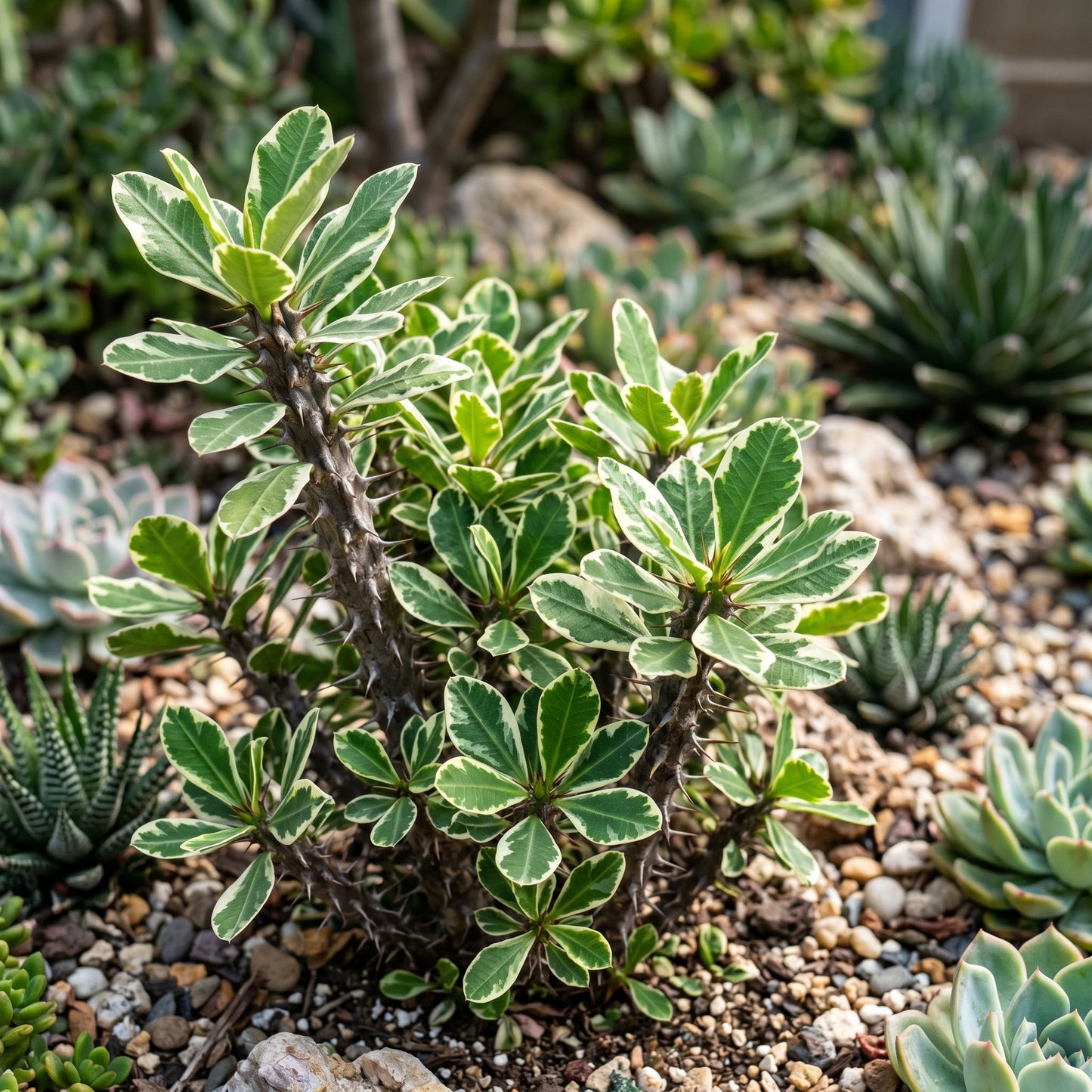Crown of Thorns Plant (Euphorbia milii) – Variegated Euphorbia Plant