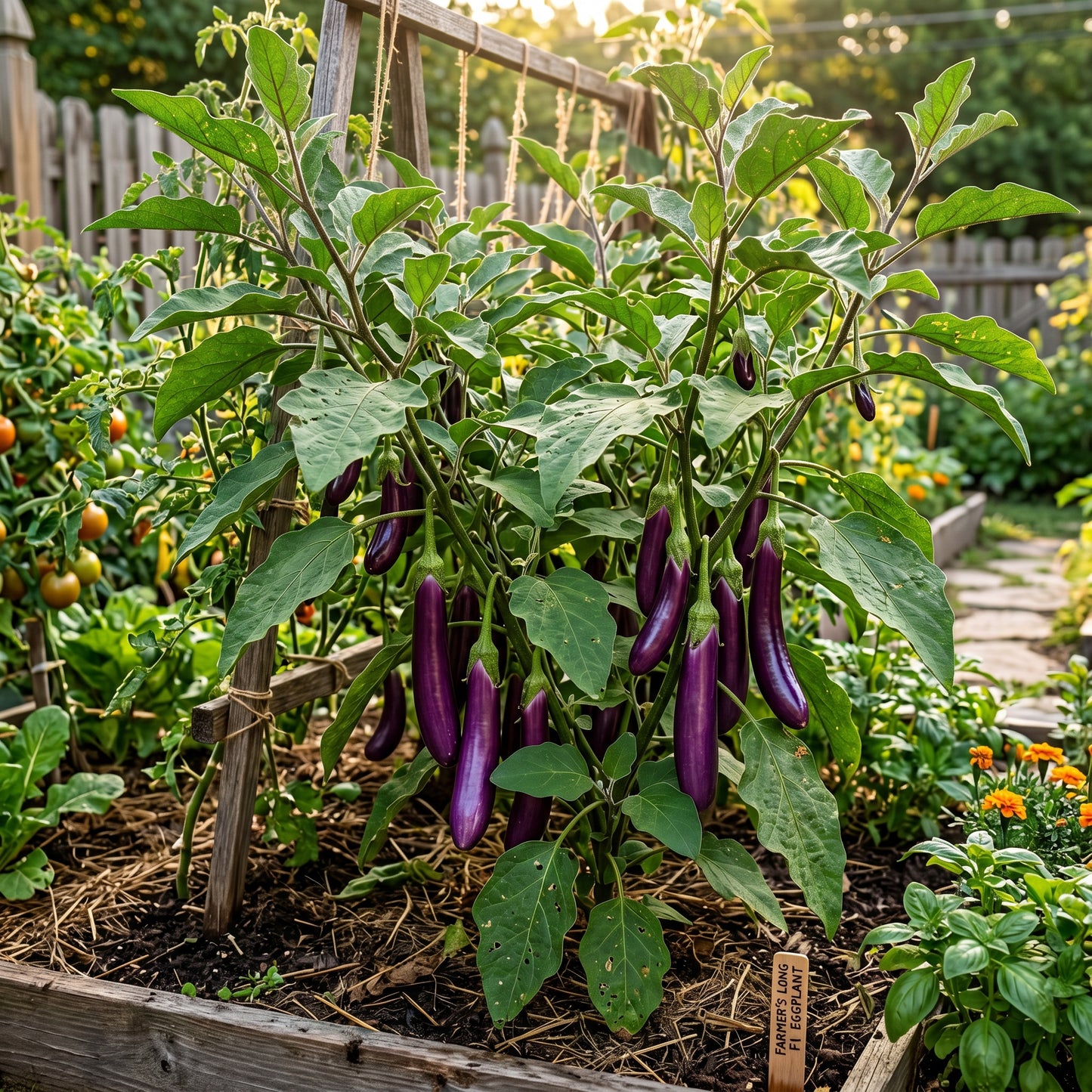 Aubergine Farmer's Long F1 Seeds – Hybrid Eggplant Seeds for Home Garden