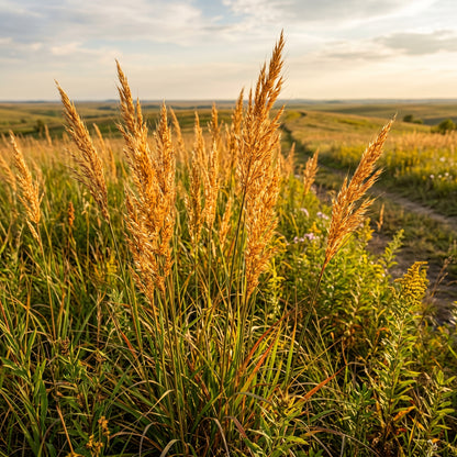 Indiangrass Seeds for Prairie Landscaping - Tall Ornamental Grass Seeds for Outdoor Gardens & Natural Landscapes