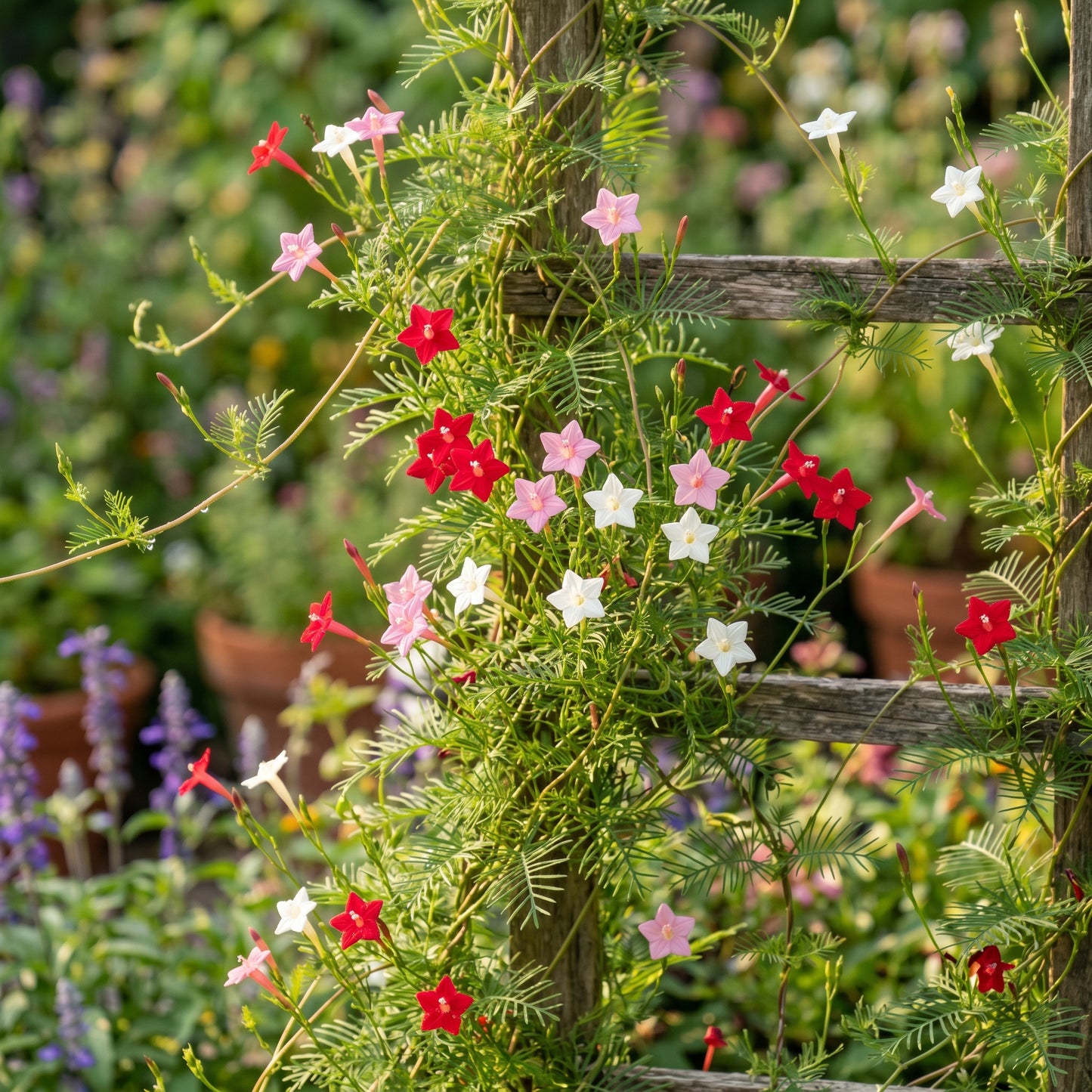 Mixed Cypress Vine Seeds – Annual Climbing Flower Seeds for Vertical Garden Growing