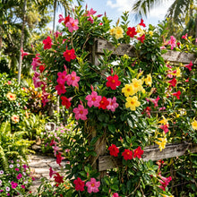 Multi-Colored Mandevilla Flower Seeds for Trellis Gardens - Tropical Climbing Blooms for Containers & Outdoor Spaces