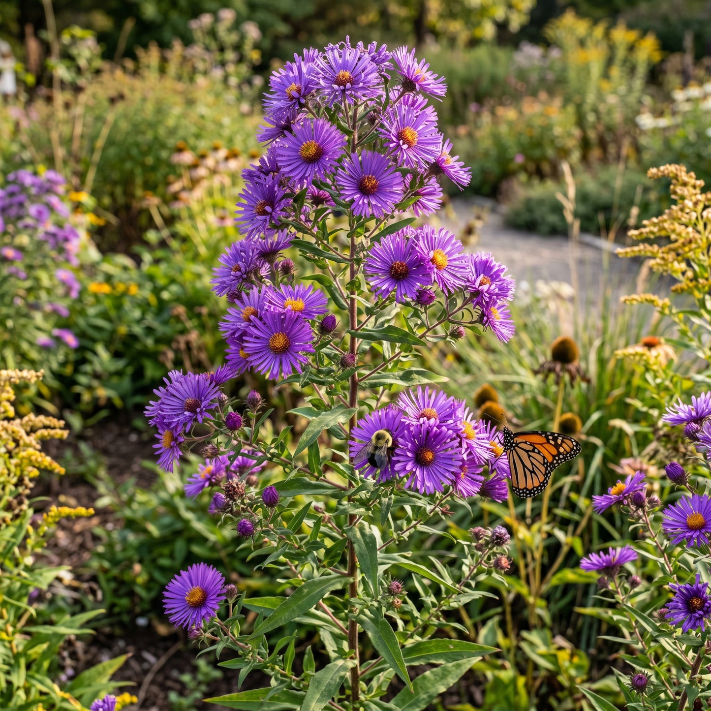 New England Aster Seeds – Purple Wildflower Plant