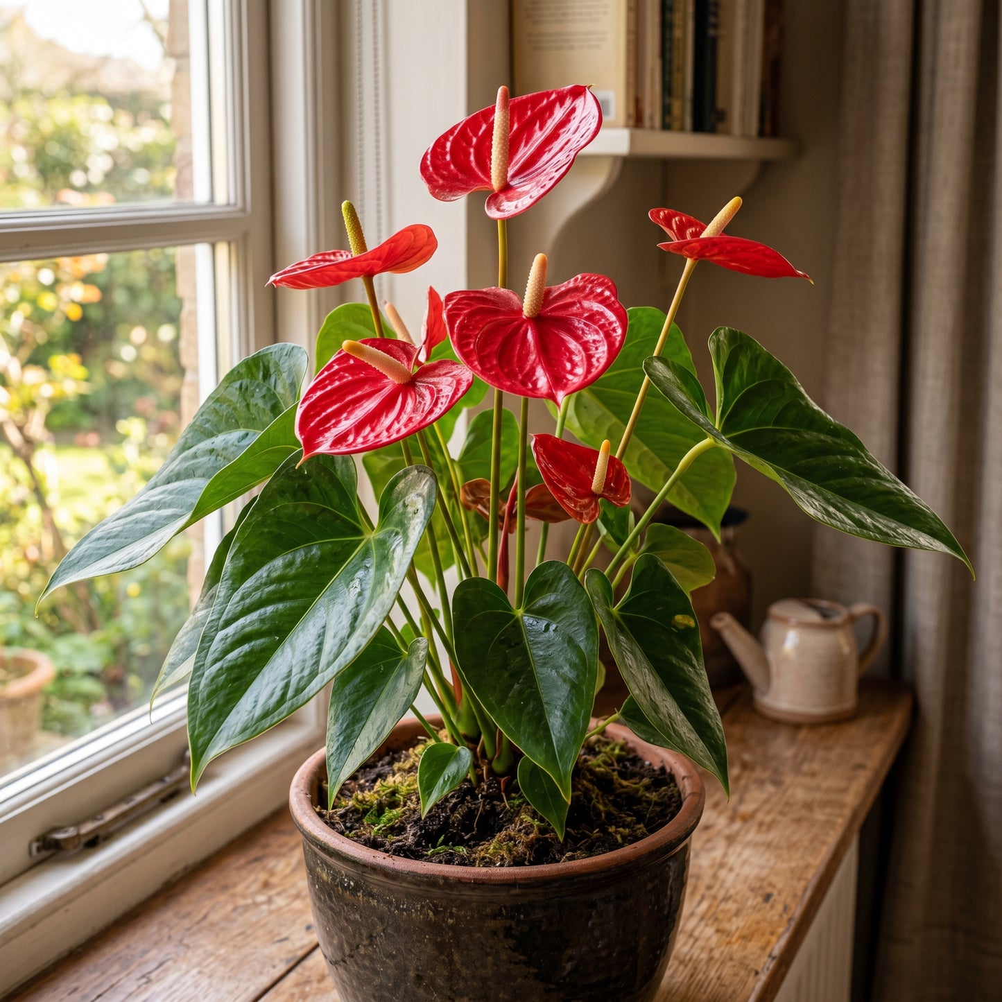 Red Anthurium Flower Seeds for Indoor Planting - Tropical Decorative Flower Plants for Containers & Home Gardens