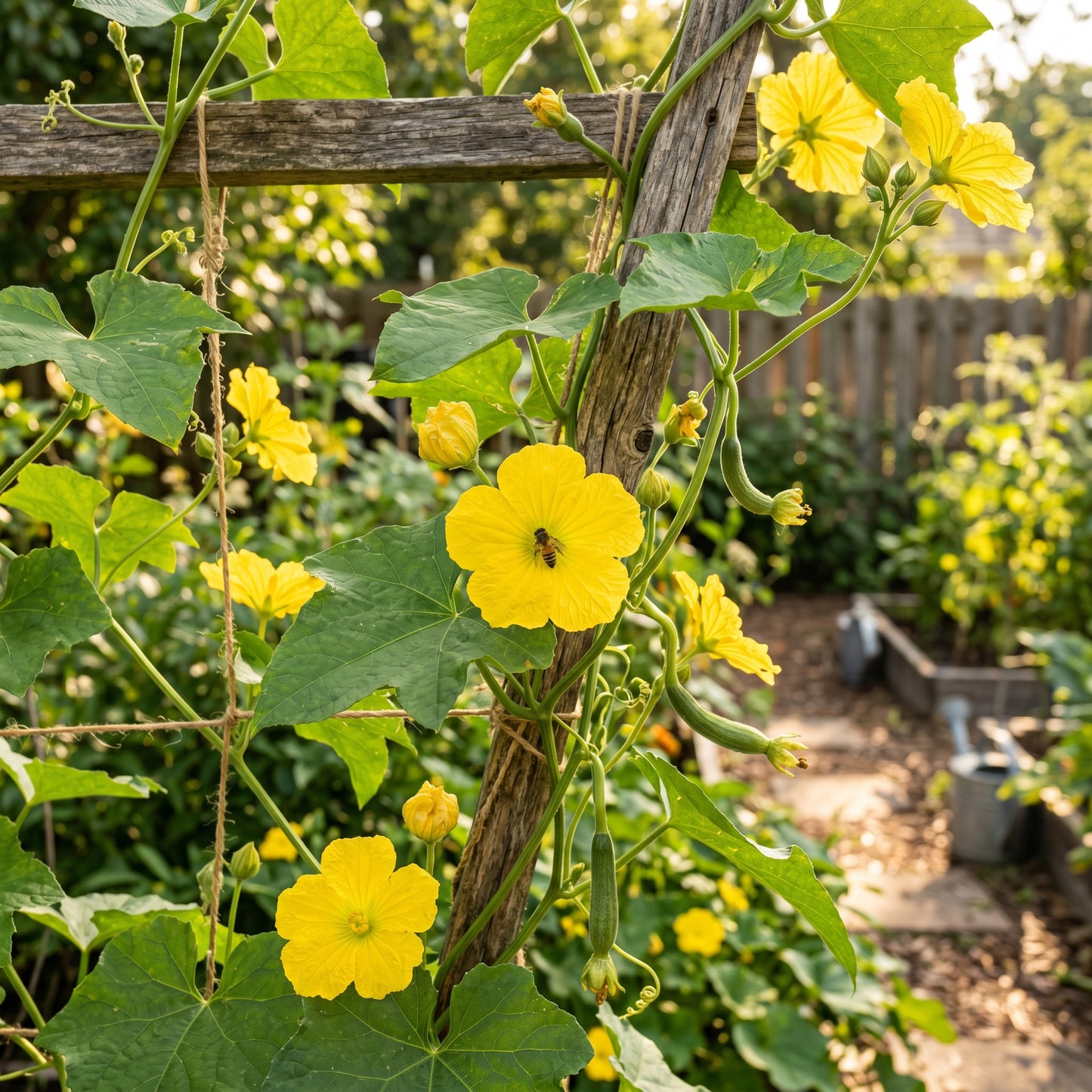 Smooth Sponge Gourd Seeds for Outdoor Growing