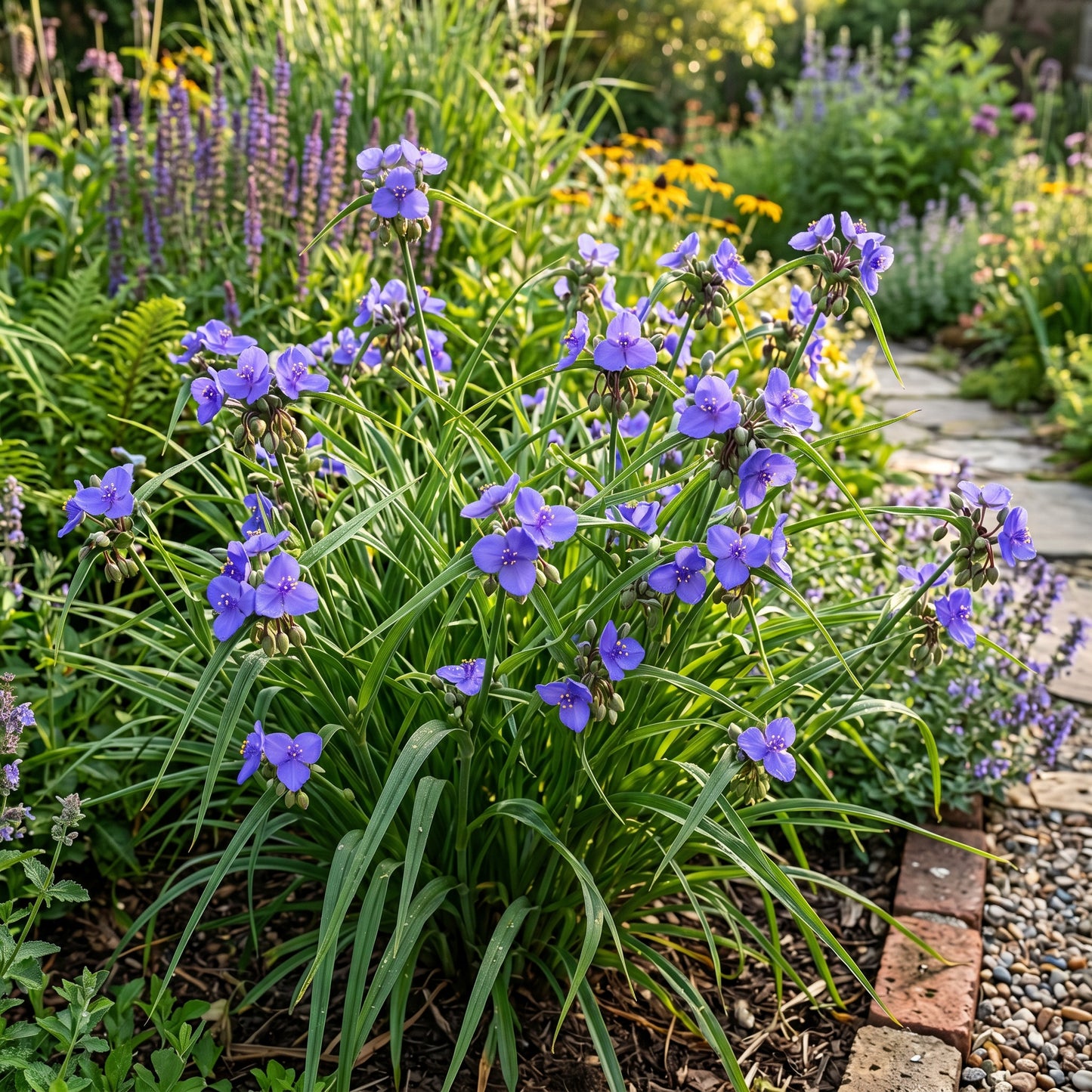 Spiderwort Flower Seeds for Pollinator Gardens - Blue Violet Perennial Blooms for Borders & Outdoor Landscapes